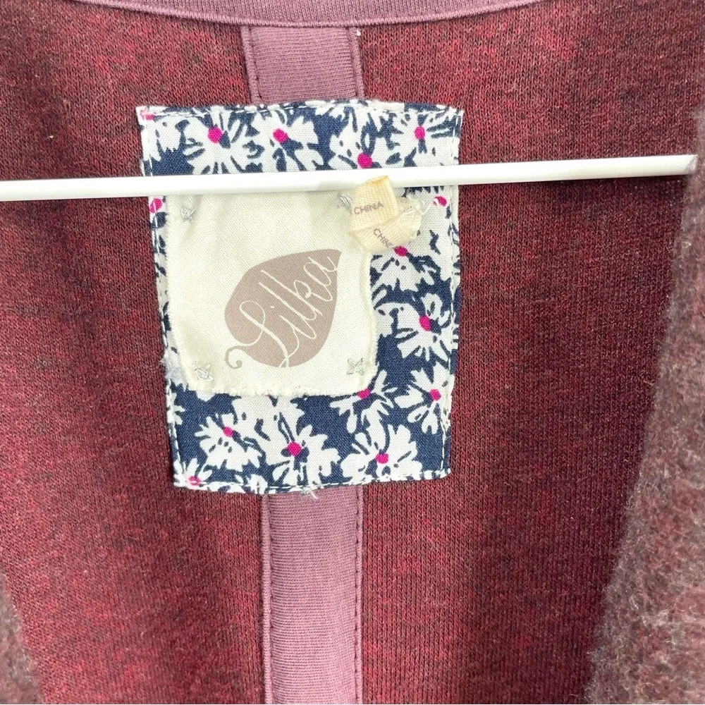Anthropologie Lilka Cardigan Burgundy Fleece Cocoon Sweater Jacket